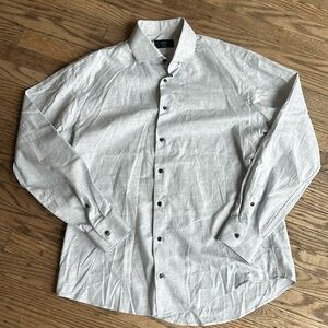 1901 Men's Size 16.5 34/35 Trim Fit Button Front Dress Shirt Gray EUC